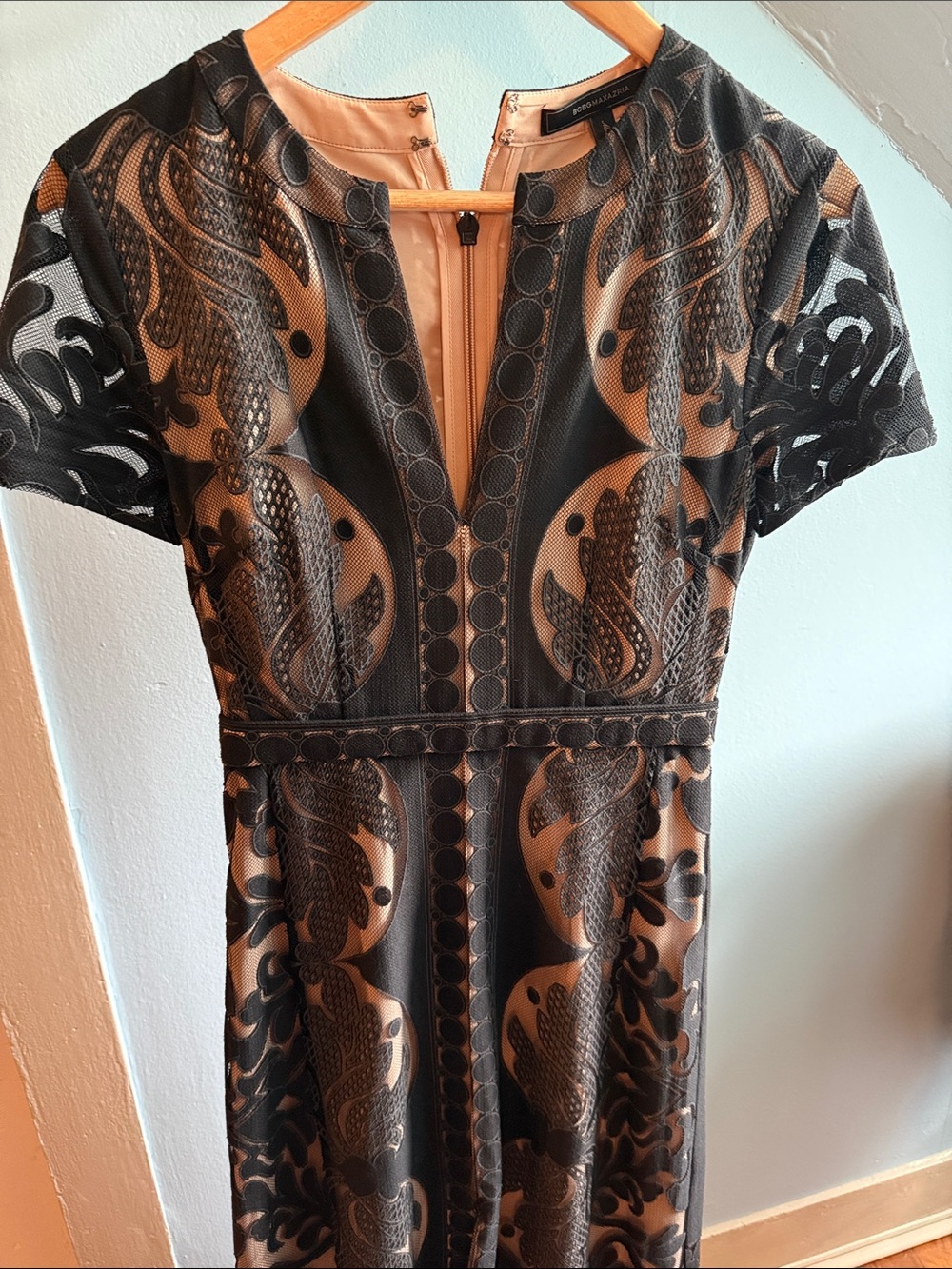 BCBG Max Azria Black Cailean Lace Floor Length Gown size 0 - Picture 2 of 11